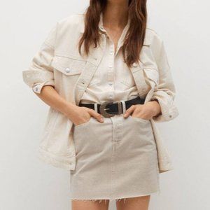 Mango denim mini skirt with frayed hem